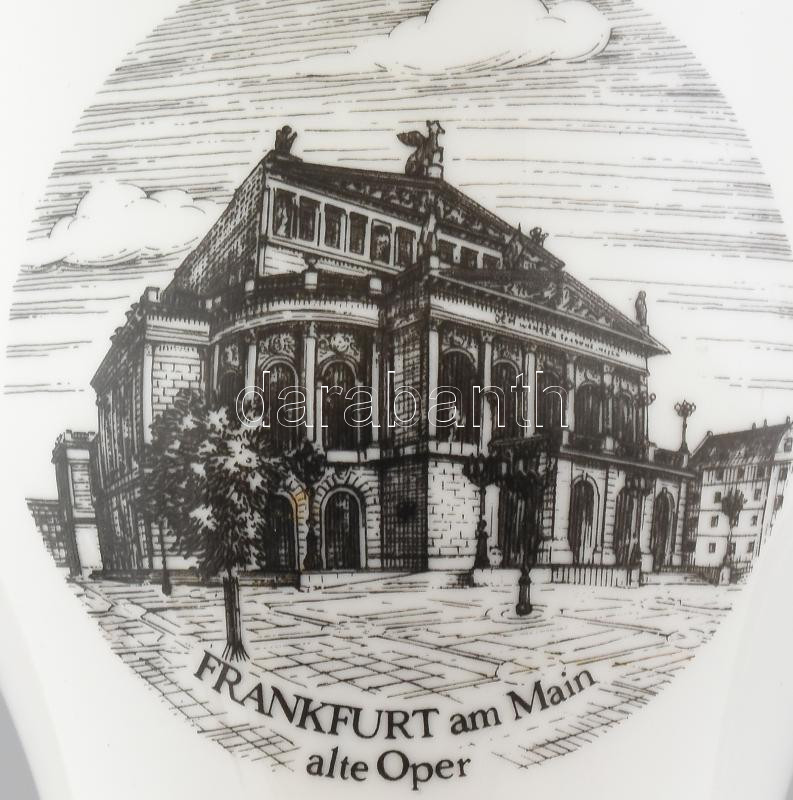Porcelán pohár, a frankfurti operaház képével, matricás, jelzett (Bavaria TK), apró kopásnyomokkal, m: 12 cm, d: 9 cm. - Image 2