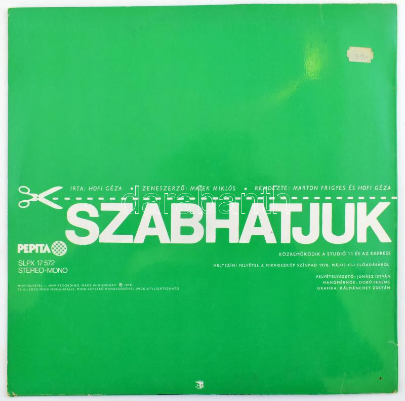 Hofi Géza Szabhatjuk Vinyl, LP, Album, Pepita 1978 NM - Image 2