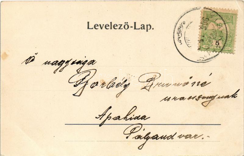 1906 Kiskapus, Kis-Kapus, Kleinkopisch, Copsa Mica; Vasútállomás, vasutasok, állomási épület és sétatér / railway station, railwaymen, promenade (EK) - Image 2