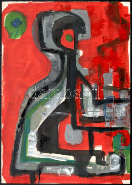 Rác András (1926-2013): Szentendrei ikon. Vegyes technika, papír, jelzés nélkül. Proveniencia: A művész hagyatéka. 30,5x21,5 cm