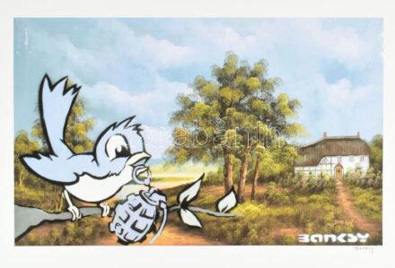 Banksy:. Ofszet litográfia, papír, jelzett a nyomaton, 'POW Printmaking' szárazpecséttel Grafiart - Aviomar UK. tanúsítvánnyal Számozott: 80/150. Lapméret:70x50 cm, / Numbered, marked