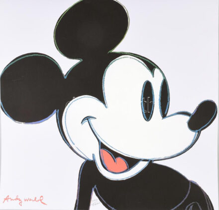 Andy Warhol (1928-1987): Mickey mouse. Ofszet litográfia, papír, jelzett a nyomaton. Kézzel sorszámozott 340/2400 CMOA Carnegie Museum of Art - New York, szárazpecséttel, pecséttel, hologrammal jelzett 60x60 cm / Offset-ithography