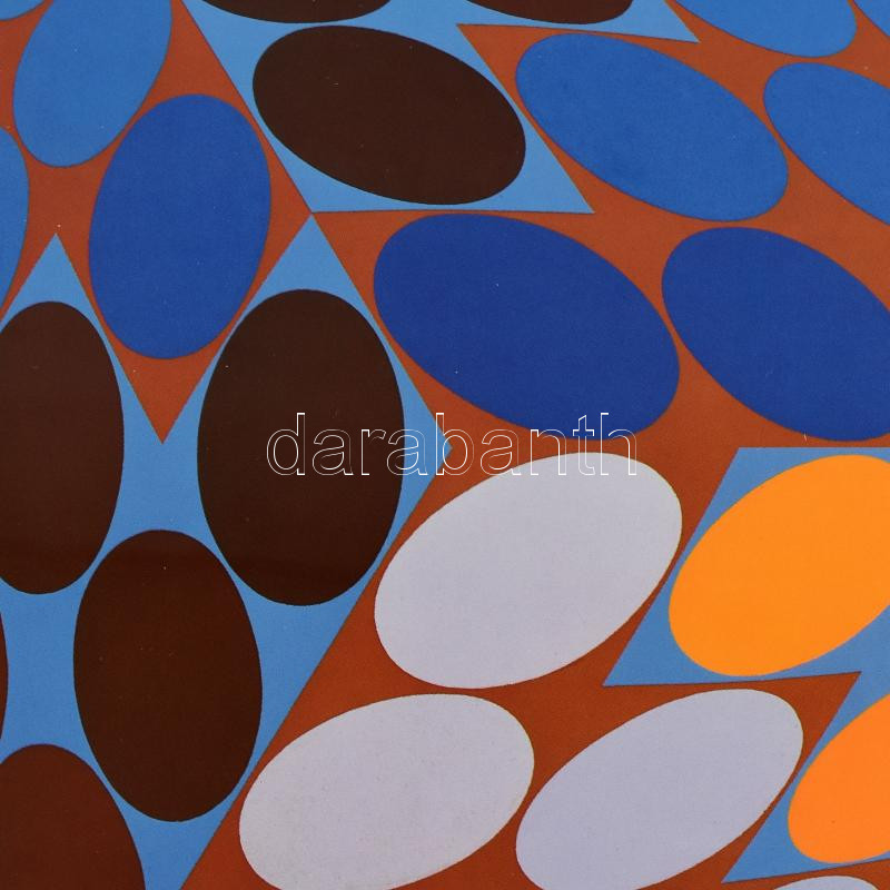 Vasarely Victor (1908-1997): Tupa-3. Heliogravűr, papír. Neuchatel, Éditions du Griffon kiadása. Bal alsó sarkában Fondation Vasarely Aix-En-Provence szárazbélyegzőjével. Üvegezett fakeretben. 40x40 cm. / Victor Vasarely (1908-1997): - Image 2