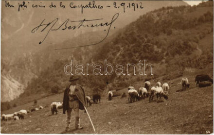 1912 Colectia A. Bellu. Editura C. Sfetea, Bucuresti / Romanian folklore, shepherd in the mountains (Rb)