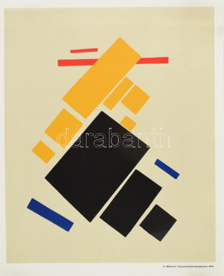 Kazimir Szeverinovics Malevics (1878-1935): Szuprematista kompozició, 1914. Szitanyomat. Készítette 1978-ban 200 példányban a Pesti Műhely: Bak Imre, Fajó János, Mengyán András és Nádler István. Összeáll. Fajó János. Feltekerve,