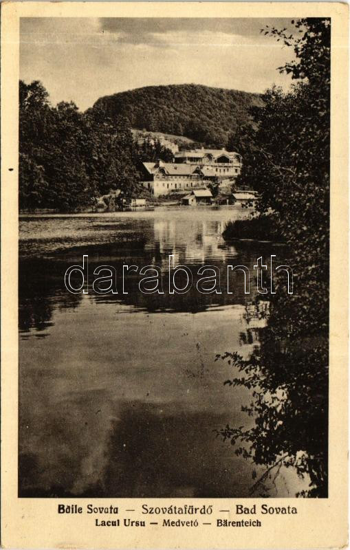 1932 Szovátafürdő, Baile Sovata; Medve-tó. Eugen Vas kiadása / Lacul Ursu / lake, spa (EK)