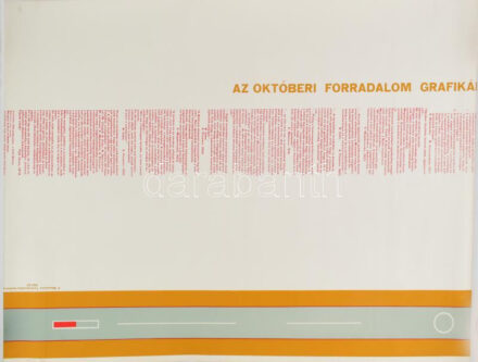 P Manszurov (?-?): Funkcionalista festmény (előszó az Októberi Forradalom grafikái c. albumhoz). Szitanyomat. Fajó János által jelzett és datált (Fajó 78). Készítette 1978-ban 200 példányban a Pesti Műhely: Bak Imre, Fajó János,