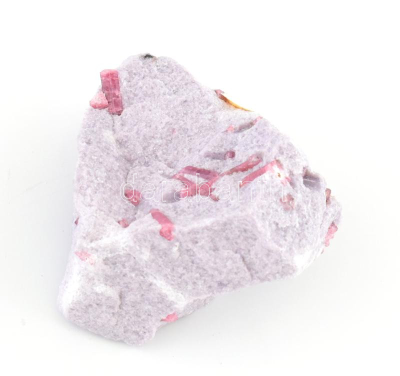 Rózsaszín turmalin rudak rubellit közetben, 5 x 6,5 x 3,5 cm, 110g, Brazília