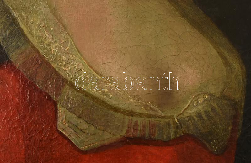 Ismeretlen festő, jelzés nélkül: Nemesi pár portréja. 2 db festmény. Olaj, vászon, restaurált, korabeli fekete fakeretben, 1780 körül, 55x42cm /A tétel a Gödöllői Királyi Kastélyban tekinthető meg. A megtekintéshez időpontot - Image 4