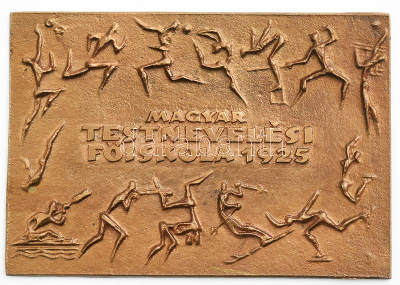 ~1975. 'Magyar Testnevelési Főiskola 1925' bronz plakett, eredeti tokban (75x108mm) T:UNC