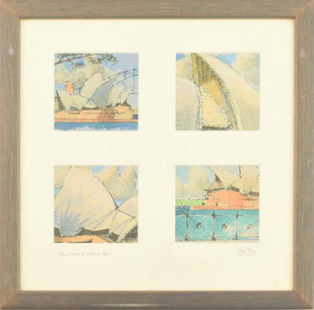 Steve Rose: Four faces of the Sydney opera. Nyomat. Jelzett .ÜVegezett keretben 9x9 cm egy kép