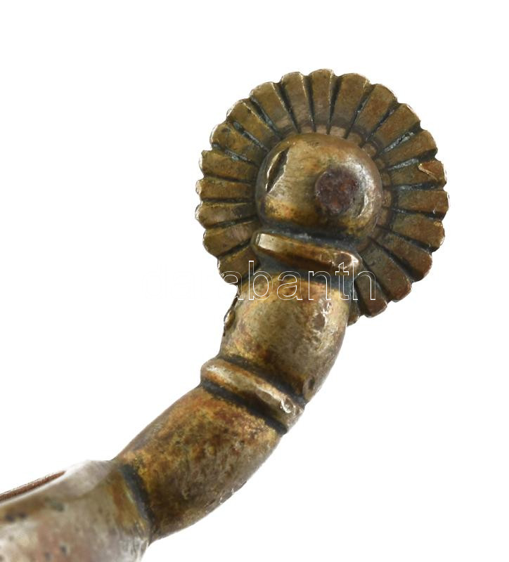 Antik ezüst (Ag) sarkantyú és bronz sarkantyú, jelzett, nettó: 39,81 g - Image 2