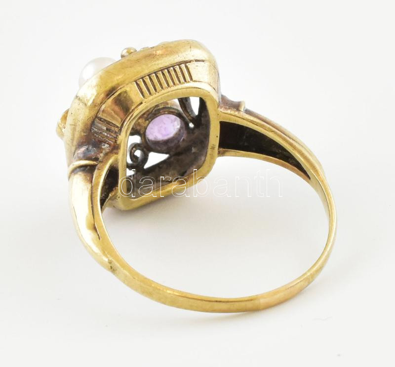 Arany (Au/8k) ékített gyűrű, jelzett, m: 55. bruttó: 3,2g - Image 3