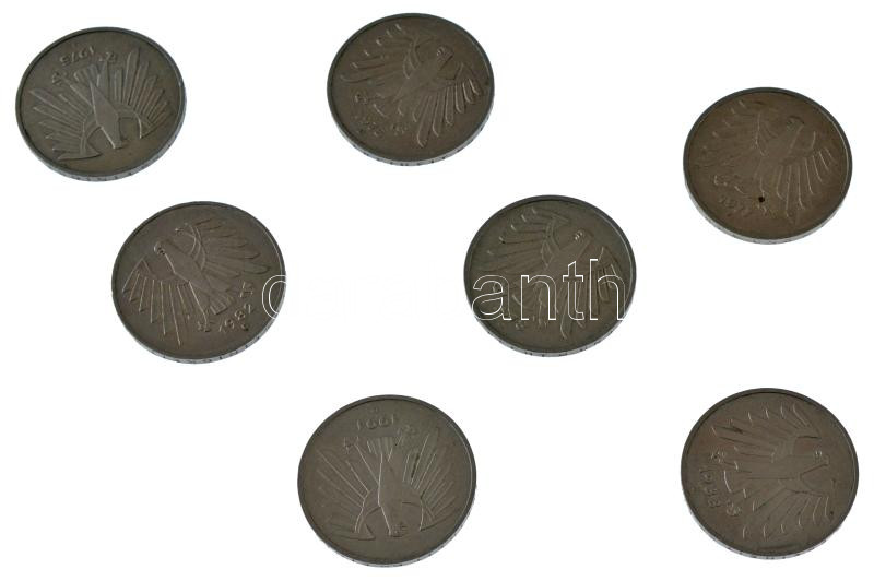 NSZK 1975-1991. 5M Cu-Ni (7xklf) T:XF FRG 1975-1991. 5M Cu-Ni (7xdiff) C:XF