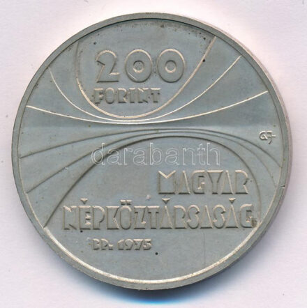 1975. 200Ft Ag 'Magyar Tudományos Akadémia' T:BU patina Adamo EM47