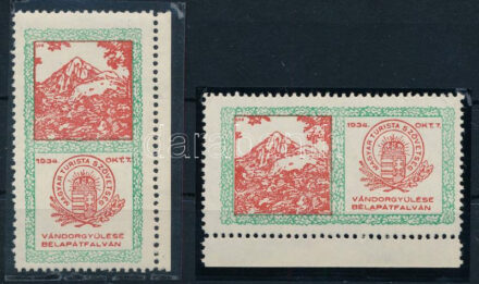 1934 MTSZ Vándorgyűlése Bélapátfalván 2 klf levélzáró / labels