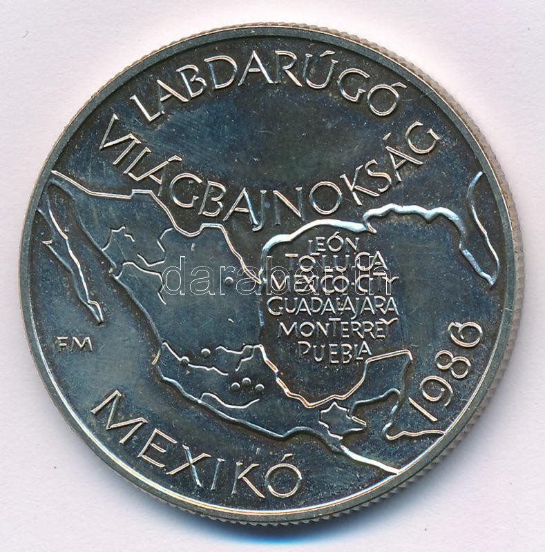 1985. 100Ft alpakka 'Labdarúgó Világbajnokság 1986. - Mexikó' T:BU patina Adamo EM92 - Image 2
