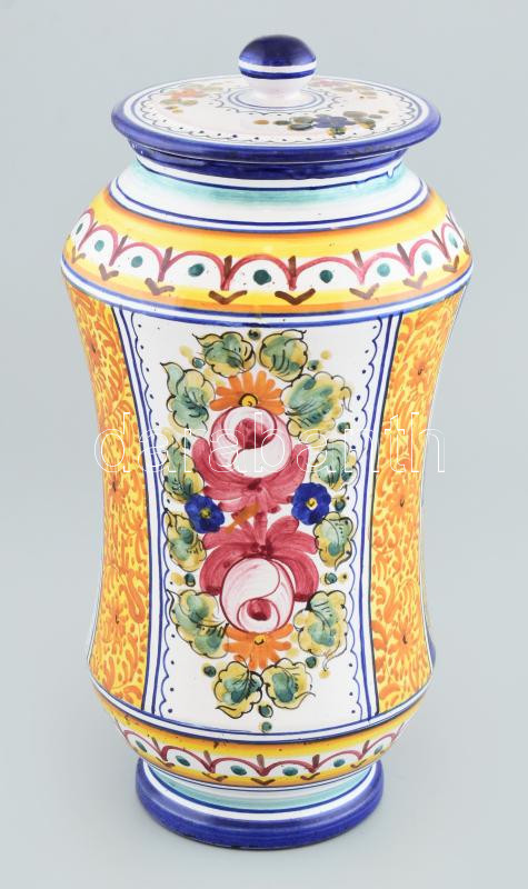 Deruta fedeles kerámia edény, jelzett, kopásokkal, m: 29 cm - Image 2