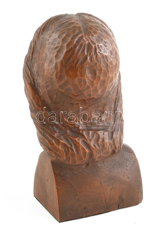 A. Nagel jelzéssel: Női büszt, faragott fa, kopásokkal, repedésekkel, m: 25 cm - Image 2