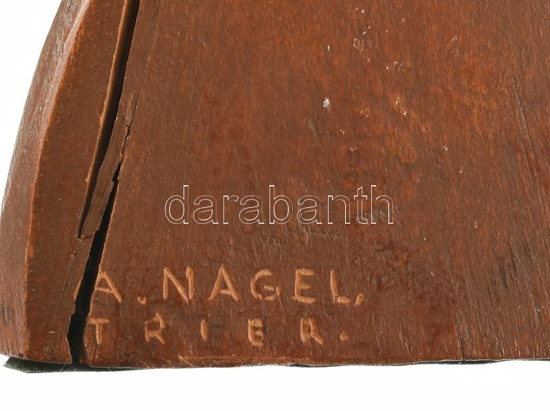 A. Nagel jelzéssel: Női büszt, faragott fa, kopásokkal, repedésekkel, m: 25 cm - Image 3