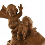 Jelzés nélkül: Szent Kristóf. Faragott fa, posztamenssel, kopásokkal, m: 129 cm - Image 2