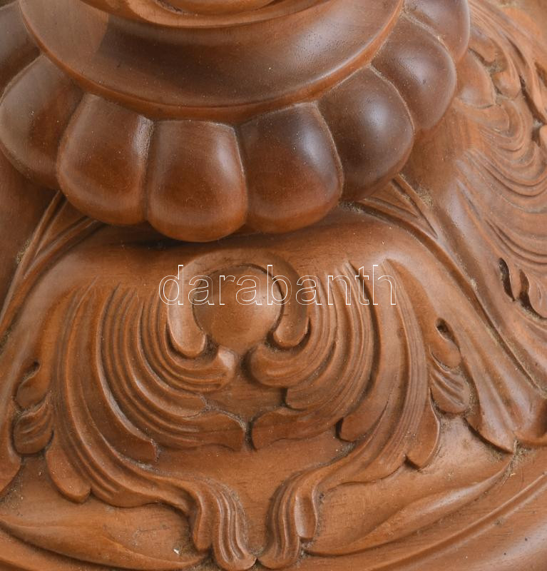 Jelzés nélkül: Szent Kristóf. Faragott fa, posztamenssel, kopásokkal, m: 129 cm - Image 4
