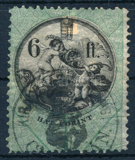 1870 Okmánybélyeg 6Ft (40.000)