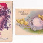 4 db RÉGI húsvéti üdvözlő képeslap vegyes minőségben / 4 pre-1945 Easter greeting postcards in mixed quality - Image 2