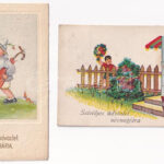 4 db RÉGI névnapi üdvözlő képeslap vegyes minőségben / 4 pre-1945 Name Day greeting postcards in mixed quality - Image 2