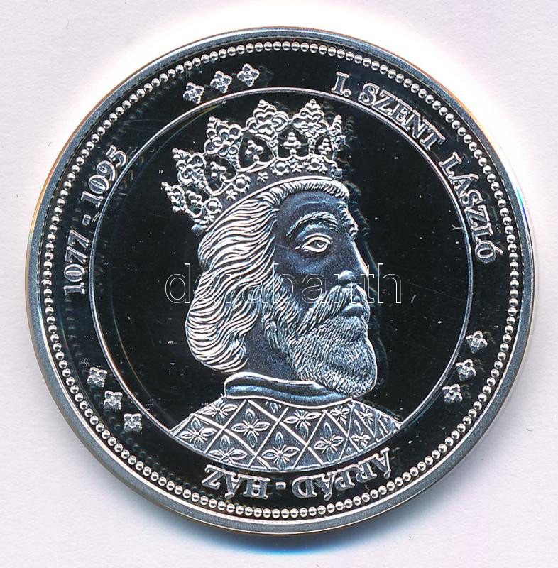 DN 'Magyarország Keresztény Királyai / I. Szent László 1077-1095' Ag emlékérem (20,10g/0.333/38mm) T:PP