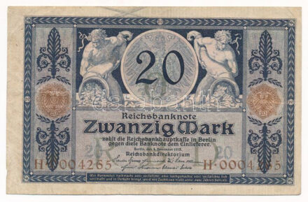 Német Birodalom 1915. 20M T:F German Empire 1915. 20 Mark C:F Krause P#63
