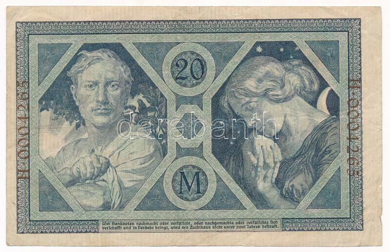Német Birodalom 1915. 20M T:F German Empire 1915. 20 Mark C:F Krause P#63 - Image 2