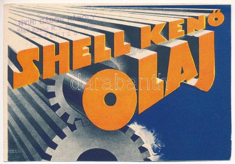 Shell kenőolaj. Shell Kőolaj Részvénytársaság reklámlapja / Hungarian Petroleum advertisement s: Marc (EK)