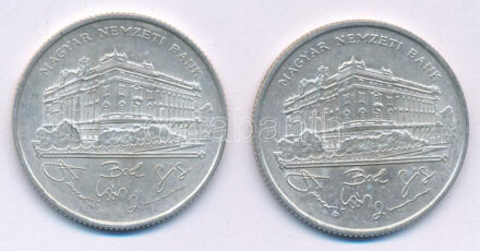 1993. 200Ft Ag 'MNB' (2x) T:AU,XF kis patina Adamo F13