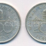 1993. 200Ft Ag 'MNB' (2x) T:AU,XF patina Adamo F13