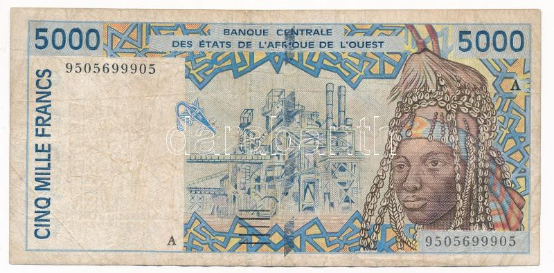 Nyugat-Afrikai Államok / Elefántcsontpart 1992-2003. 5000Fr T:F West African States / Senegal 1992-2003. 5000 Francs C:F