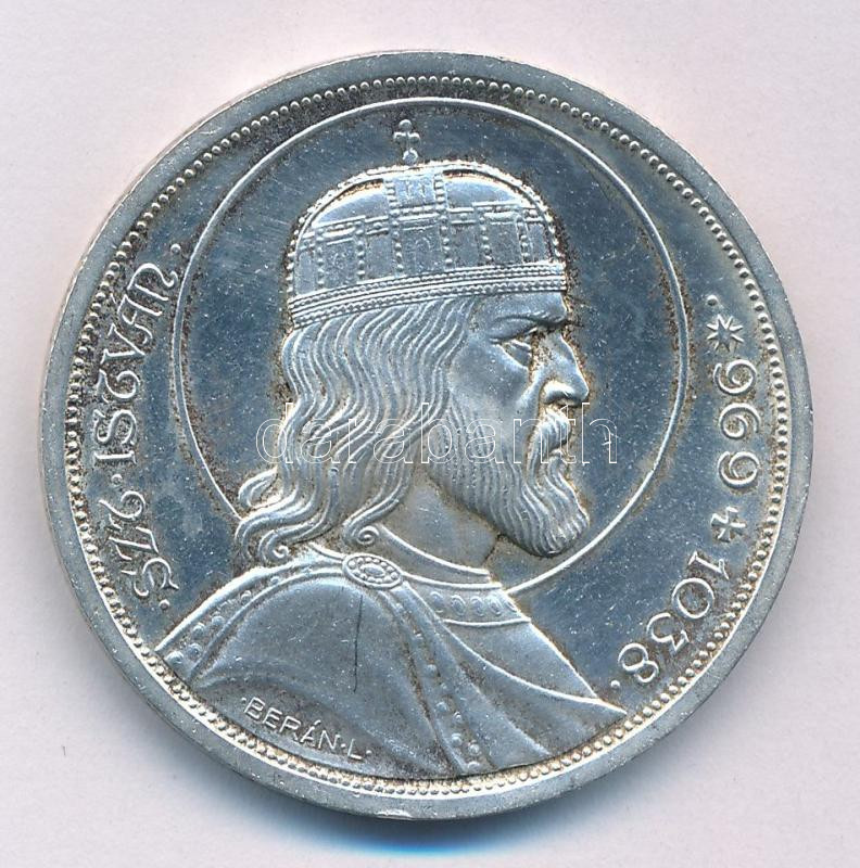 1938. 5P Ag 'Szent István' T:AU patina Adamo P8.1