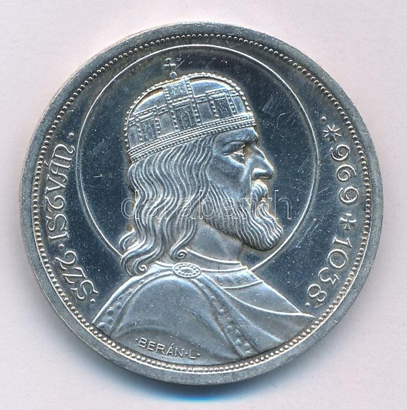 1938. 5P Ag 'Szent István' T:AU patina Adamo P8.1