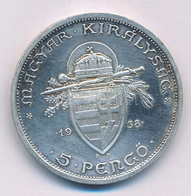 1938. 5P Ag 'Szent István' T:AU patina Adamo P8.1 - Image 2