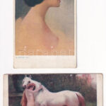 4 db Régi erotikus művész képeslap vegyes minőségben / 4 pre-1945 erotic art postcards in mixed quality - Image 2