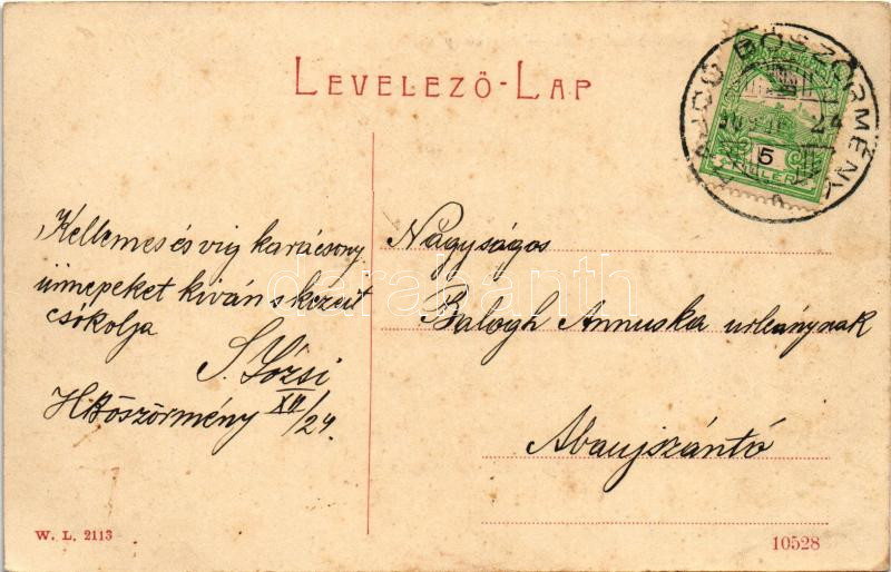1909 Hajdúböszörmény, Bocskay utca, I. Városi Takarékpénztár. W.L. 2113. (fl) - Image 2