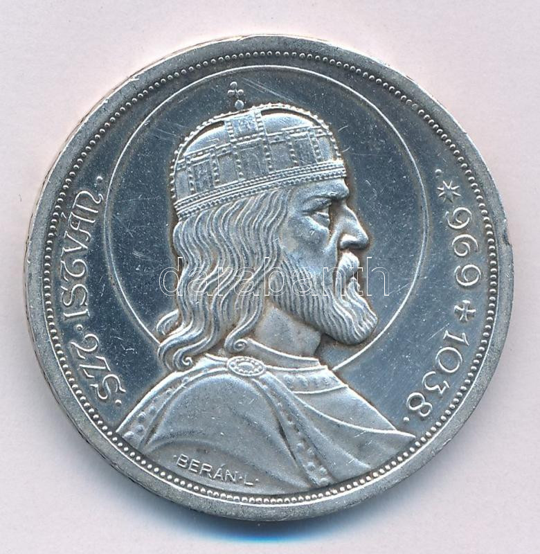 1938. 5P Ag 'Szent István' T:AU patina, kis ph. Adamo P8.1
