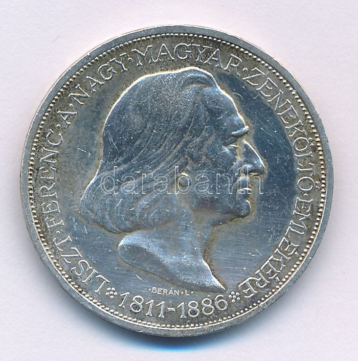 1936. 2P Ag 'Liszt' T:AU,XF patina Adamo P7.3