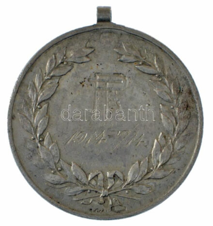 1914. 'TR - 1914. V. 14. / II. díj - 400 m síkfutás' jelzett Ag díjérem füllel, 'SGA' gyártói jelzéssel (11,53g/0.800/29mm) T:VF