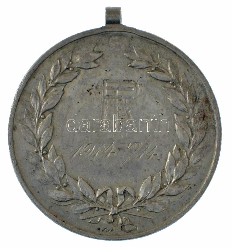 1914. 'TR - 1914. V. 14. / II. díj - 400 m síkfutás' jelzett Ag díjérem füllel, 'SGA' gyártói jelzéssel (11,53g/0.800/29mm) T:VF