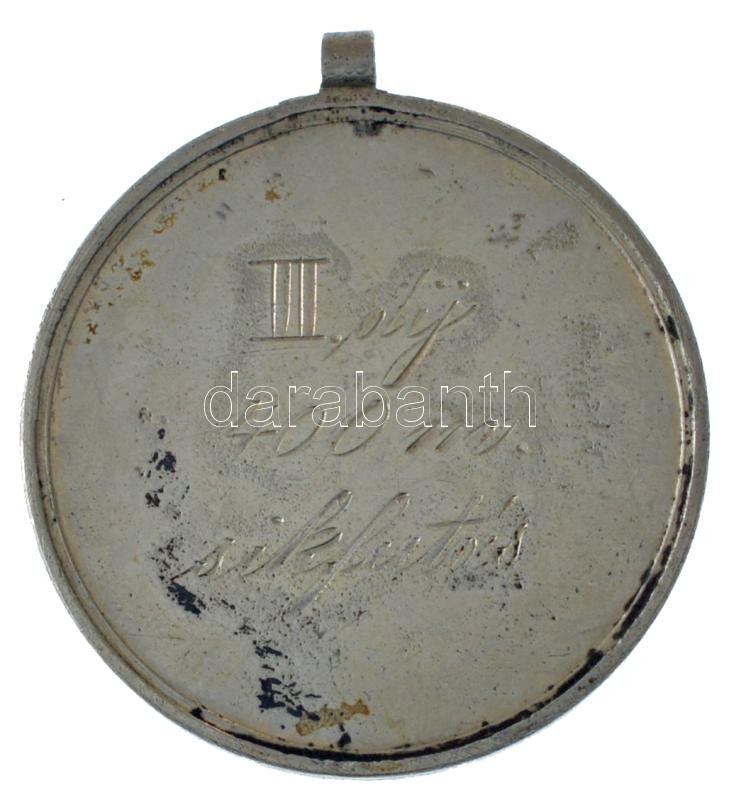 1914. 'TR - 1914. V. 14. / II. díj - 400 m síkfutás' jelzett Ag díjérem füllel, 'SGA' gyártói jelzéssel (11,53g/0.800/29mm) T:VF - Image 2