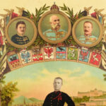 cca 1916 I. világháborús katonaemlék, litográfia budapesti látképes háttérrel, fényképpel, szélein hibákkal, 50×36 cm - Image 2