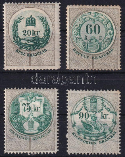 1891 4 db okmánybélyeg 11 1/2 fogazással
