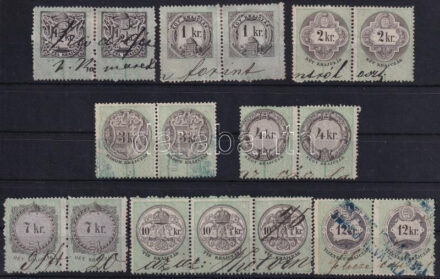 1868 Okmánybélyeg I-II párok 2 stecklapon