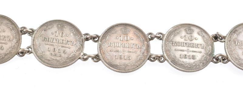1914-15 Ezüst kopejkásokból készült nyaklánc. 16 g - Image 2